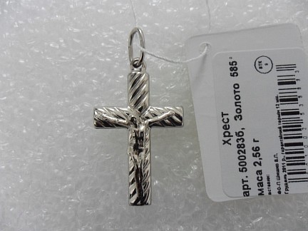 Крестик из белого золота (арт. 500283б) – изображение 2