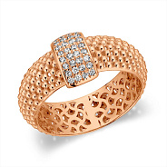Фото Каблучка з червоного золота з фіанітами (арт. 156729)