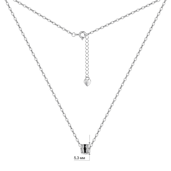 Серебряное колье с эмалью и фианитами (арт. 7507/2411еч) – изображение 3