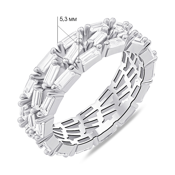 Серебряное кольцо с россыпью из фианитов (арт. 7501/6992) – изображение 5
