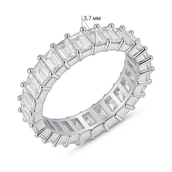 Серебряное кольцо с дорожкой из фианитов (арт. 7501/8221) – изображение 2