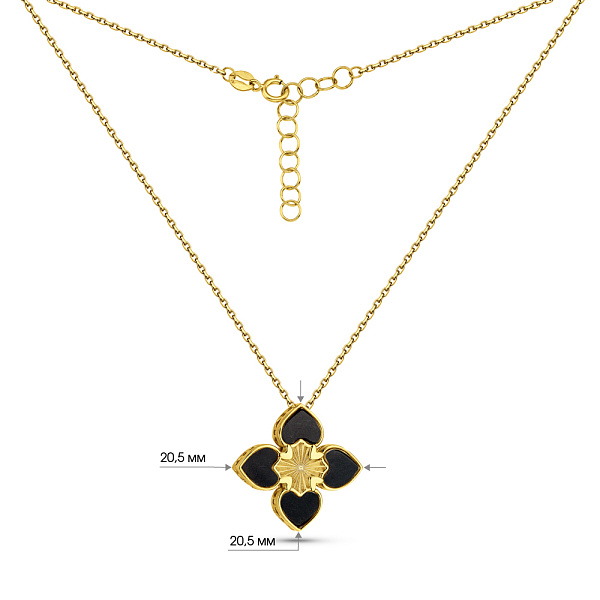 Золотое колье с ониксом (арт. 352880жо) – изображение 3