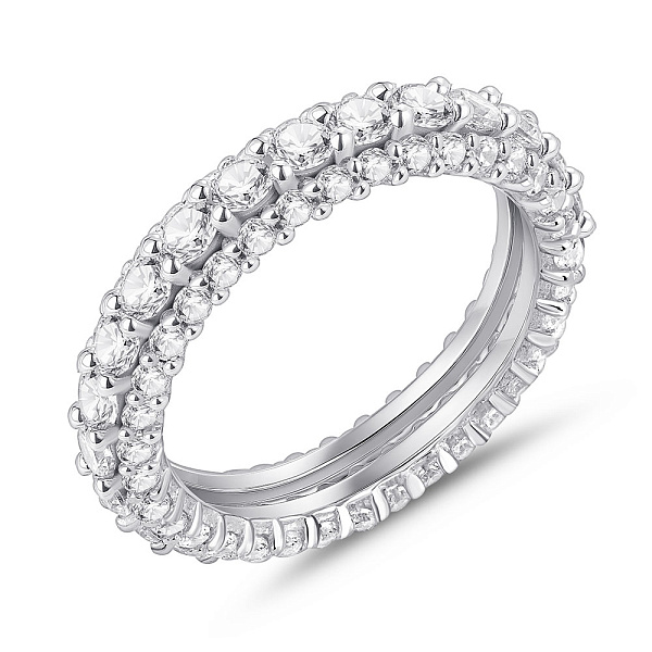 Серебряное кольцо с дорожкой из фианитов (арт. 7501/8249) – изображение 1