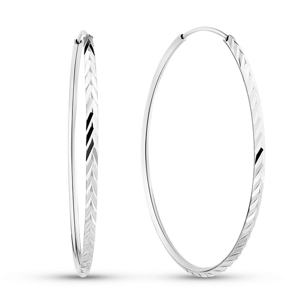 Серьги-кольца из белого золота (арт. 121904/30б) – изображение 1