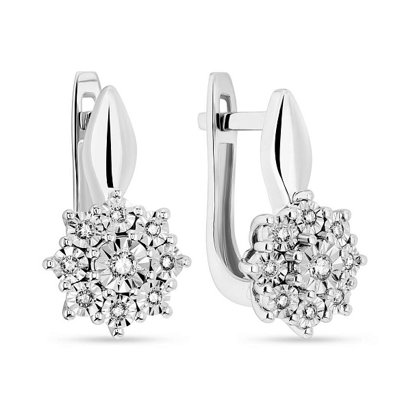 Серьги из белого золота с бриллиантами (арт. С011062010б) – изображение 1