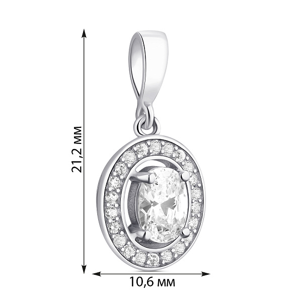 Серебряный подвес с фианитами (арт. 7503/ПК2Ф/382) – изображение 2