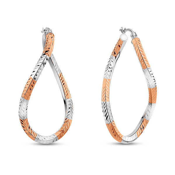 Сережки з білого і червоного золота (арт. 1091732/35бк) – зображення 1