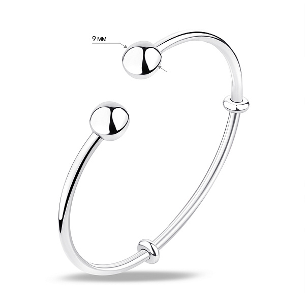 Серебряный жесткий браслет (арт. 7509/3935) – изображение 2