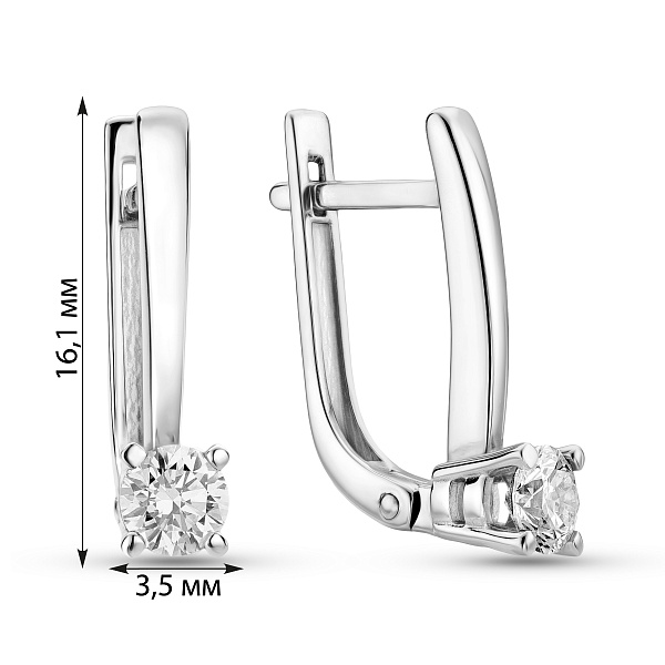 Серьги из белого золота с бриллиантами (арт. С011318050б) – изображение 2