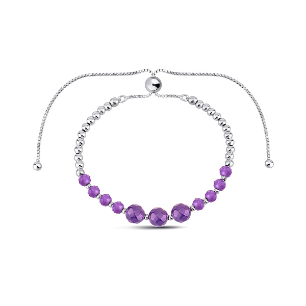 Серебряный браслет с аметистами (арт. 7509/2129028А) – изображение 1
