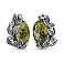 Серебряные серьги с змеевиком и фианитами (арт. 7902/1160025Зк) – изображение 1