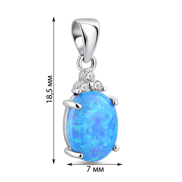 Серебряная подвеска с опалом и фианитами (арт. 7503/4622Пос) – изображение 2