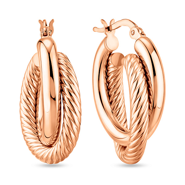 Серьги-кольца из красного золота (арт. 103587/20) – изображение 1