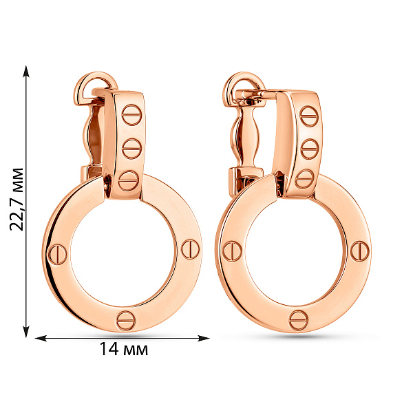 Серьги-подвески из красного золота (арт. 107469) – изображение 2