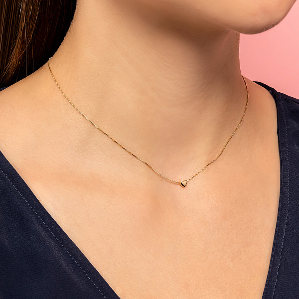 Золотое колье Сердечко (арт. 360157/2ж) – изображение 4