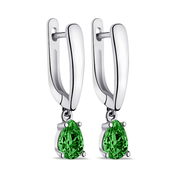 Серебряные серьги с подвеской с альпинитом (арт. 7502/9269аз) – изображение 1