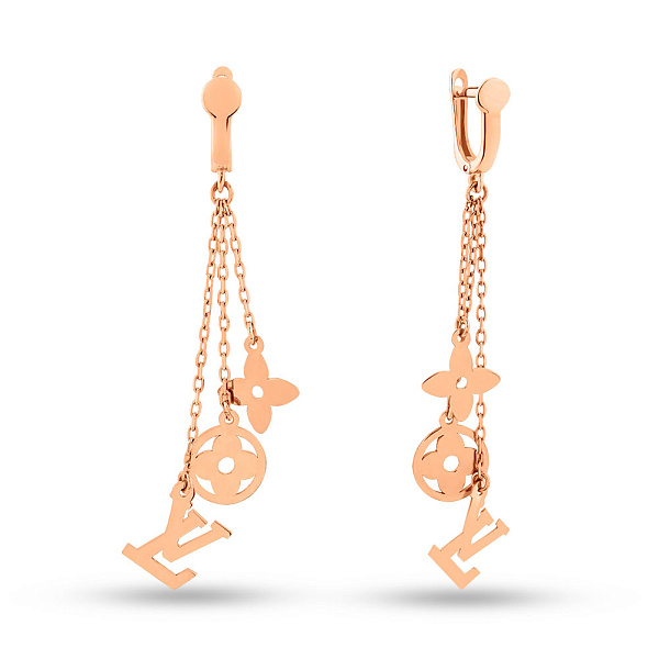 Серьги из красного золота с подвесками (арт. 107259) – изображение 1