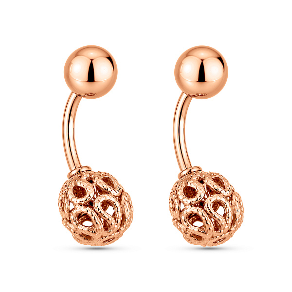 Серьги-джекеты из красного золота (арт. 470629) – изображение 1