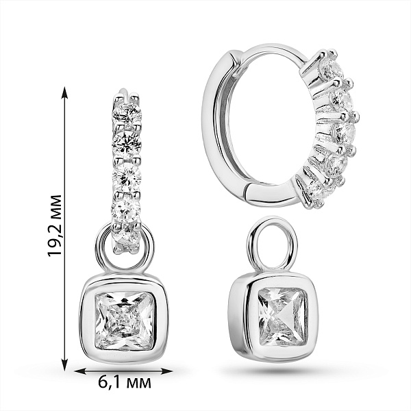 Серьги из серебра с фианитами (арт. 7502/2186038) – изображение 2
