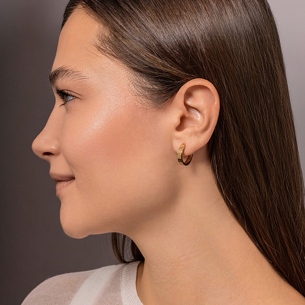 Серьги-кольца из желтого золота (арт. 106245/15ж) – изображение 4