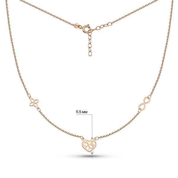 Золотое колье Сердечко (арт. 352496) – изображение 3