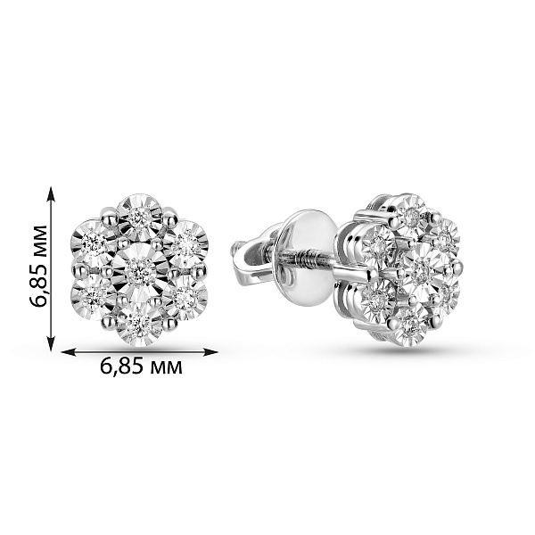 Сережки з білого золота з діамантами (арт. Т011724010б) – зображення 2