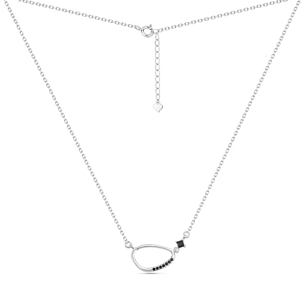 Серебряное колье с черными фианитами (арт. 7507/2573ч) – изображение 2