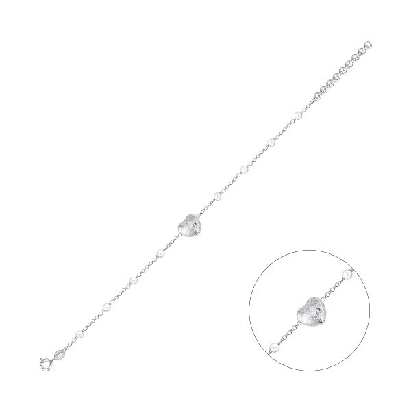 Серебряный браслет с жемчугом (арт. 7509/5165мжб) – изображение 1