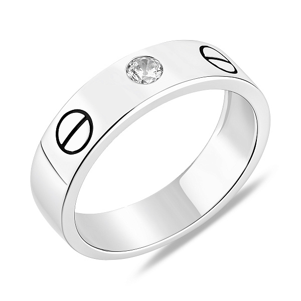 Серебряное кольцо с одним фианитом (арт. 7501/8586) – изображение 1