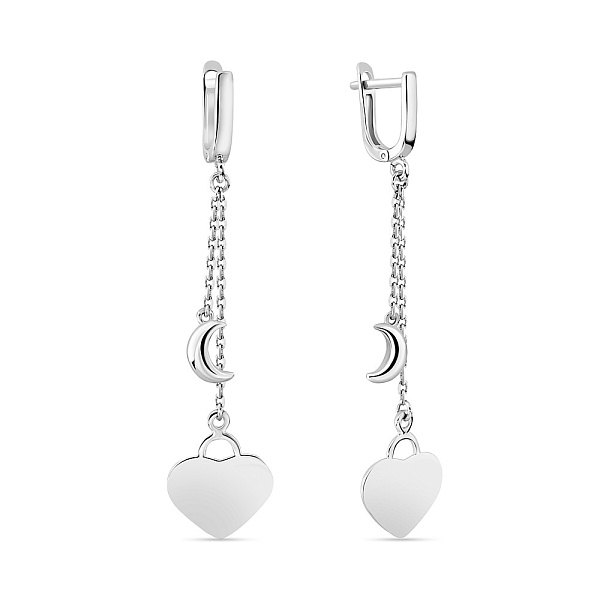 Сережки-цепочки из белого золота (арт. 107011б) – изображение 1