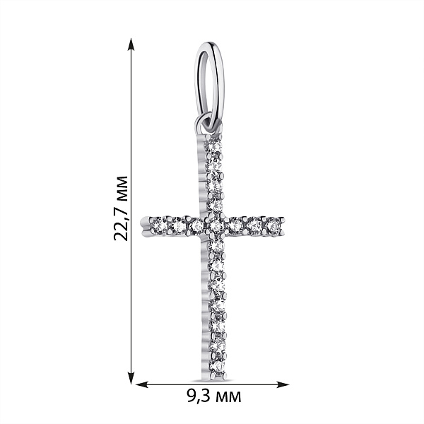 Серебряный крестик с фианитами (арт. 7503/П2Ф/178) – изображение 2
