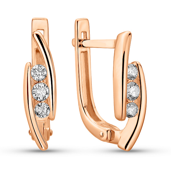 Сережки з червоного золота з діамантами (арт. С011535020) – зображення 1