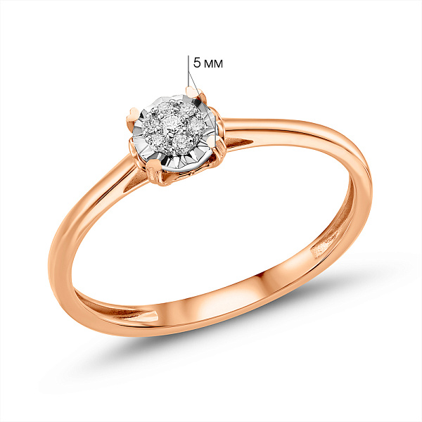 Золотое кольцо с бриллиантами (арт. К011744) – изображение 2