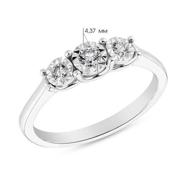 Каблучка золота з діамантами (арт. К341113020б) – зображення 4