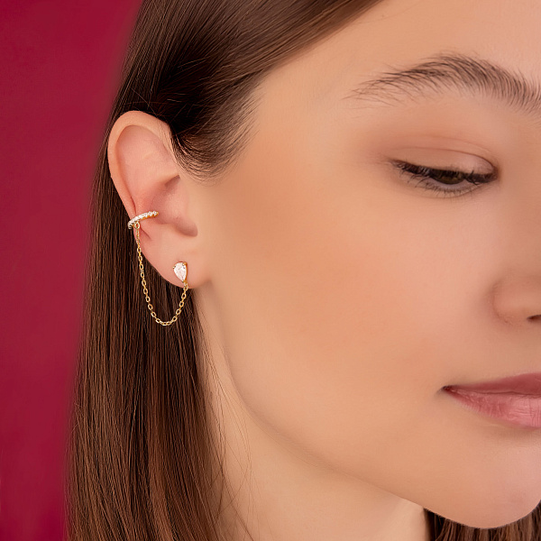Сережки зі срібла Trendy Style з кафою та фіанітами (арт. 7518/6562ж) – зображення 2