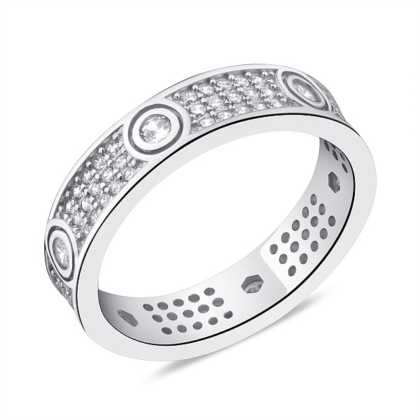 Срібна каблучка з розсипом каміння (арт. 7501/5958) – зображення 1