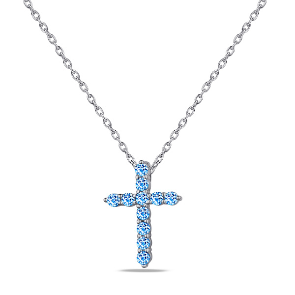 Колье серебряное Крестик с фианитами (арт. 7507/1477аг) – изображение 1