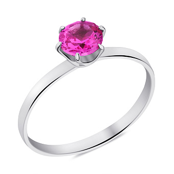 Серебряные кольца с розовым камнем