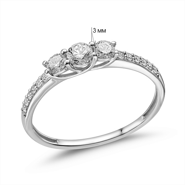 Золотое кольцо с бриллиантами (арт. К011252040б) – изображение 8