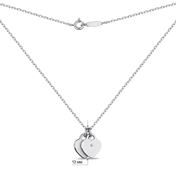 Серебряное колье Сердце с фианитом (арт. 7507/1585) – изображение 3
