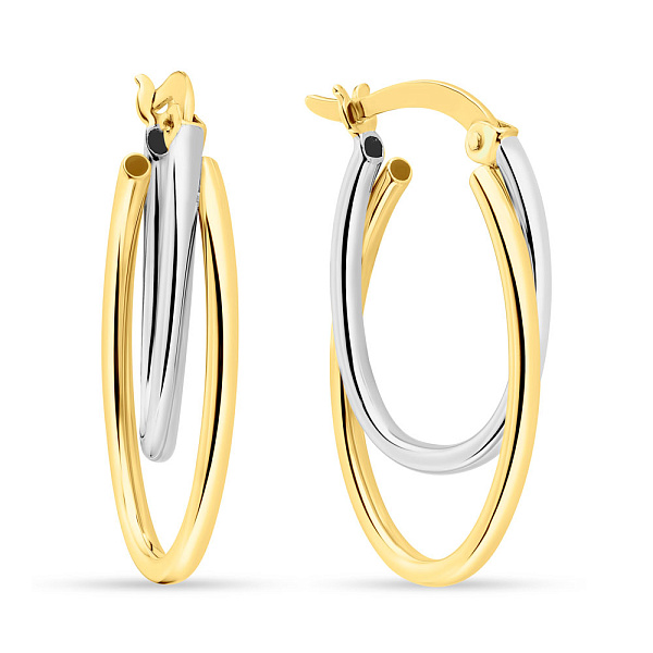Серьги-кольца из желтого и белого золота (арт. 108872/30жб) – изображение 1