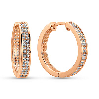 Золоті сережки кільця з фіанітами (арт. 103716/20)