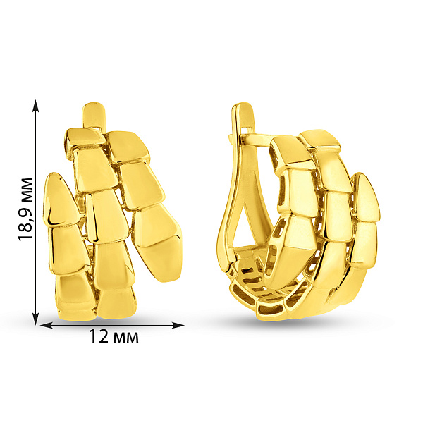 Серьги из желтого золота (арт. 1091348ж) – изображение 4