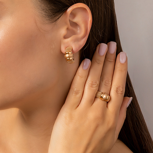 Серьги из красного золота (арт. 1092021м) – изображение 3