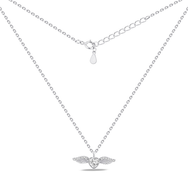 Серебряное колье Сердце с крыльями (арт. 7507/2409) – изображение 2
