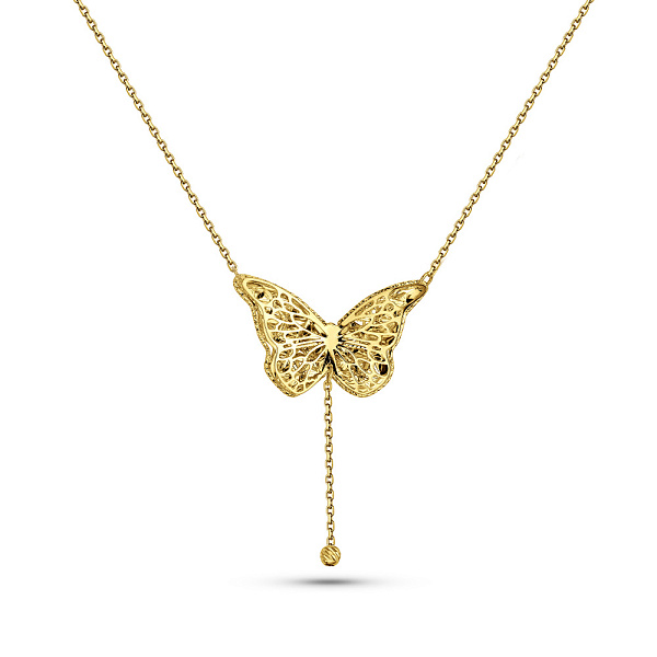 Колье из желтого золота Бабочка Francelli (арт. 361428ж) – изображение 1