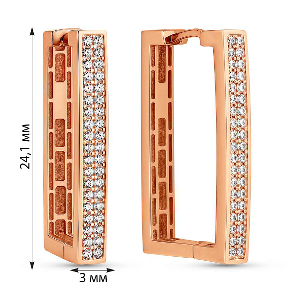 Серьги из красного золота с фианитами (арт. 1091915) – изображение 5