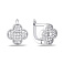 Серебряные серьги Клевер с фианитами (арт. 7502/10072/9) – изображение 1