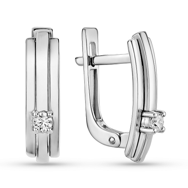 Серьги из белого золота с бриллиантами (арт. С011008010б) – изображение 1