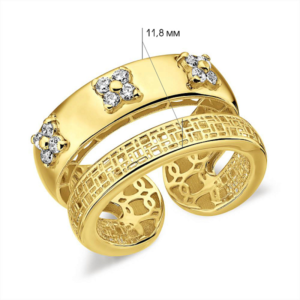 Золотое кольцо с фианитами Francelli (арт. е156651ж) – изображение 4